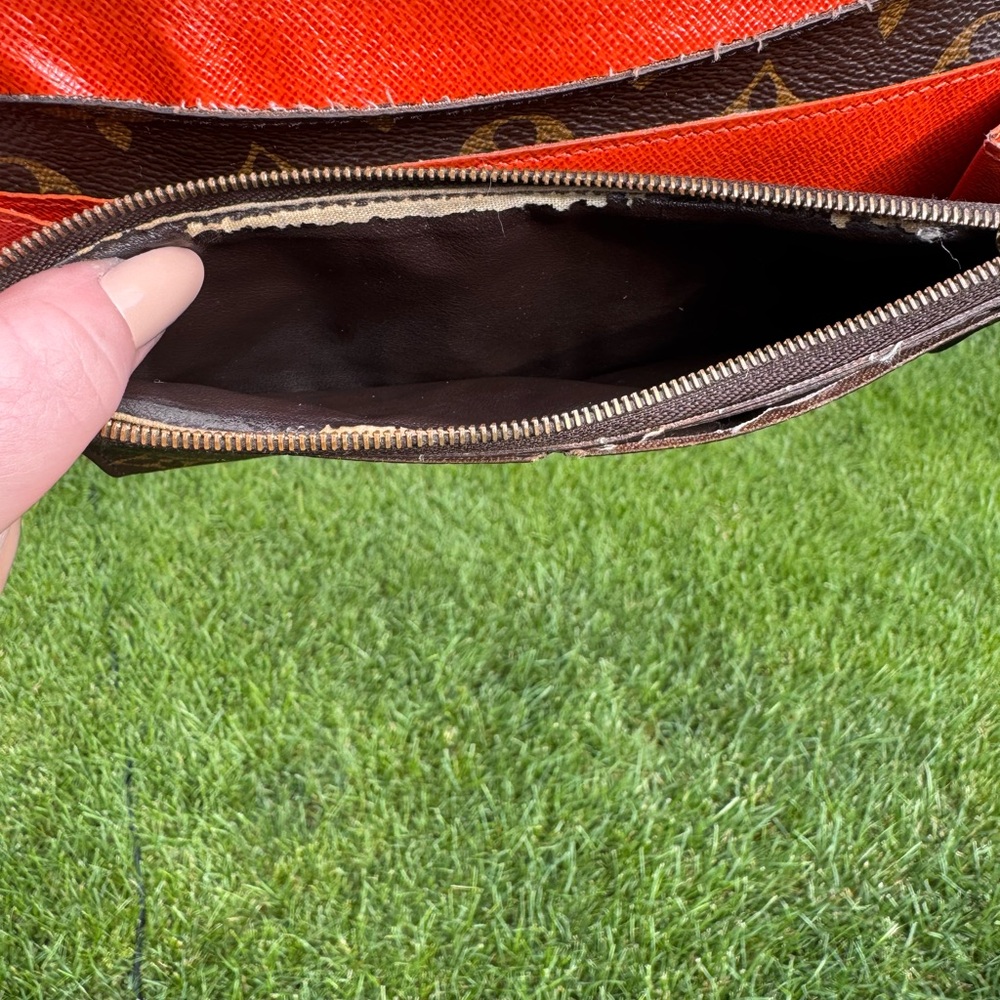 Louis Vuitton Brown Monogram Wallet with Orange Accents - Picture 12 of 13